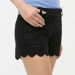J. CREW Black Scalloped Hem Women's Shorts